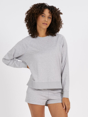 Long-sleeve Halo Crew | Pale Grey Heather