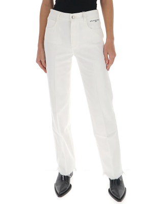 Stella Mccartney Frayed Hem Straight Fit Jeans