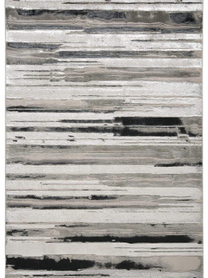 Feizy Micah Modern Metallic Gradient Rug - Available In 7 Sizes - Silver & Black