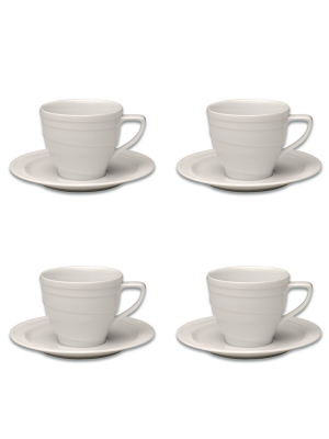 Berghoff Essentials 4oz Porcelain Cup & Saucers, Set Of 4