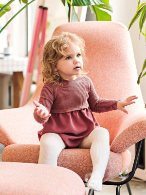 Analogie By Lil Legs Knit Bubble Romper - Salmon