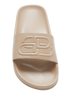 Logo-embossed Leather Slides