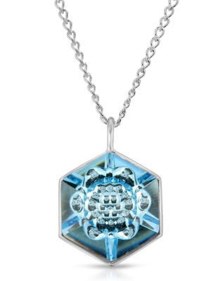 Aquamarine Hexagon Pendant (18 Mm)