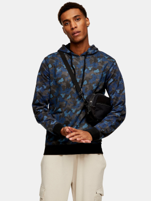 Navy Camouflage District Velour Hoodie