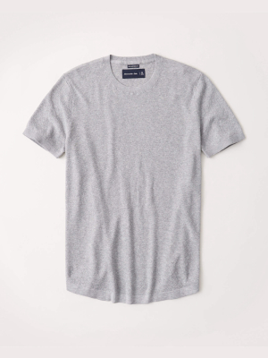 Curved Hem Sweater Tee