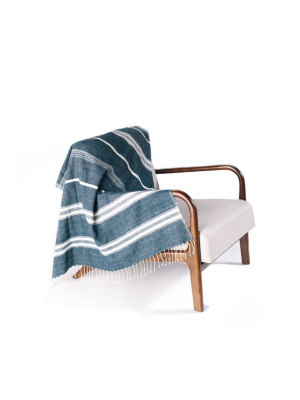 Aden Throw - Navy/natural