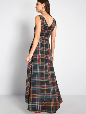 Modcloth X Collectif Dignity On Display Plaid Midi Dress