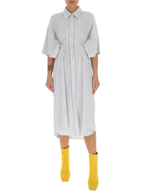 Mm6 Maison Margiela Striped Poplin Dress