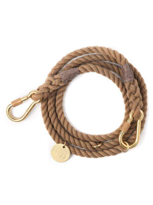 Found My Animal - Adjustable Dark Tan Rope Dog Leash