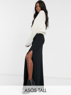 Asos Design Tall Shirred Waist Maxi Skirt