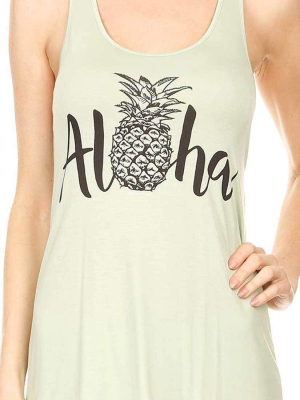 Bear Dance Aloha Tee With Pineapple In Light Green G1024