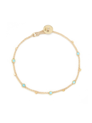 Turquoise Bezel Charms Bracelet