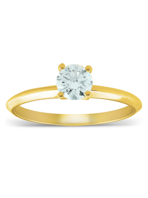 Pompeii3 14k Yellow Gold 5/8 Ct Round Solitaire Diamond Engagement Ring