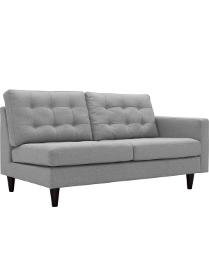 Empress Rightfacing Upholstered Fabric Loveseat Light Gray - Modway