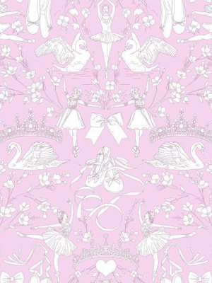 Ballet Toile Wallpaper In Orchid From The A Perfect World Collection By York Wallcoverings