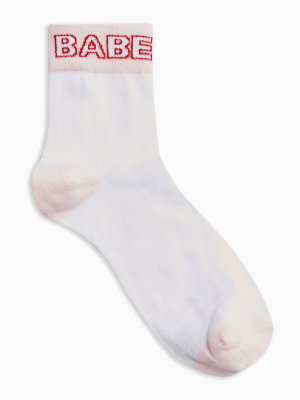 Pink Babe Welt Tube Socks