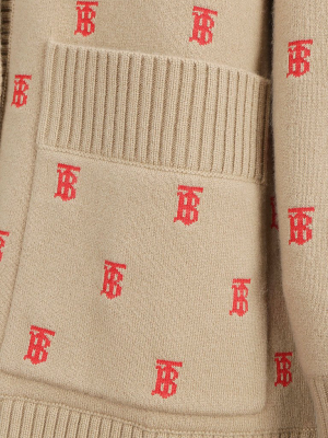 Burberry All-over Logo V-neck Cardigan