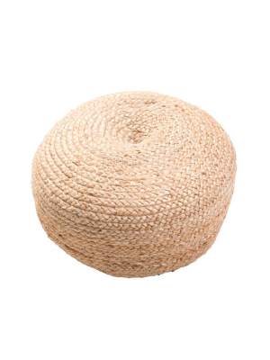 Mesa Beige Round Pouf