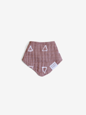 Cotton Muslin Bib - Blush Triangle