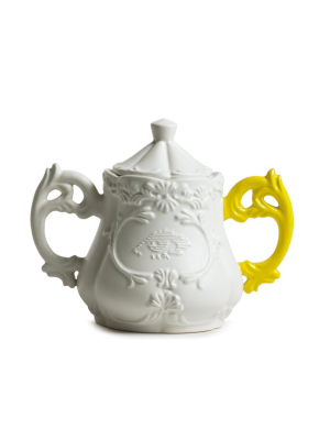 Porcelain I-sugar Bowl W/ Yellow Handle