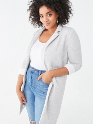 Plus Size Heathered Duster Jacket