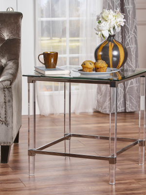 Orianna Square Side Table Clear - Christopher Knight Home