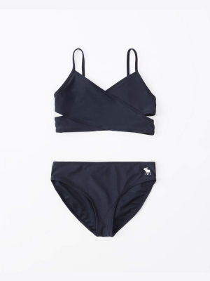 Wrap-front Two-piece Swimsuit