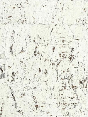 Cork Wallpaper In White And Silver From The Elemental Collection By Burke Decor