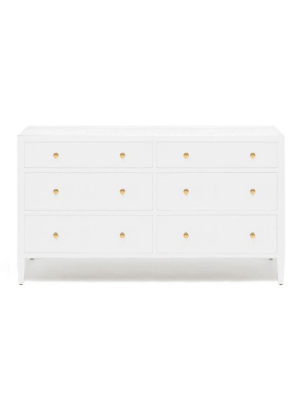 Jarin 60" Dresser Designer White Faux Belgian Linen