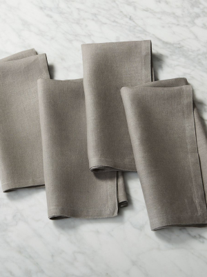 Set Of 4 Bolt Grey Linen Napkins