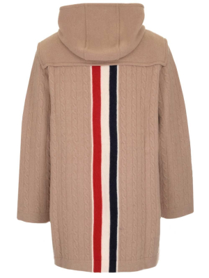 Thom Browne Striped Cable Knitted Coat