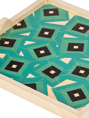 Alma Teal Square Tray