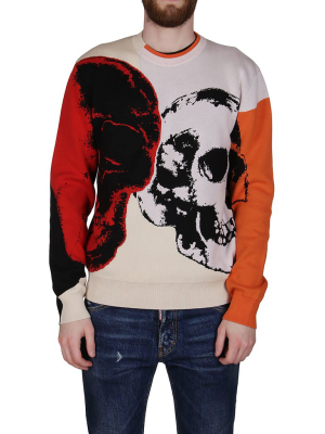 Alexander Mcqueen Skull Intarsia Crewneck Jumper