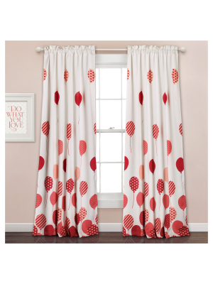 Flying Balloon Room Darkening Window Curtain Set Pink 52"x84") - Lush Décor