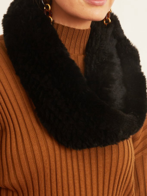 Knitted Rabbit Snood In Noir