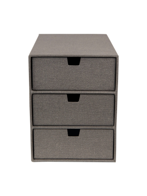 Ingrid 3-drawer Canvas Supply Chest Gray - Bigso Box Of Sweden