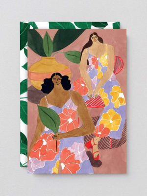 Wrap - 'floral Girls' Art Card