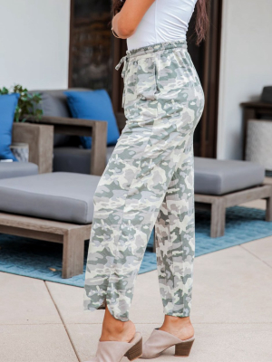 Patterned Emmy Pants - Green Camo