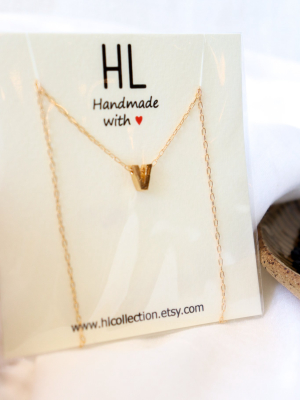 Hl Collection Tiny Gold Initial Necklace