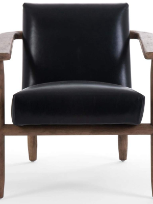 Arnett Leather Chair, Dakota Black