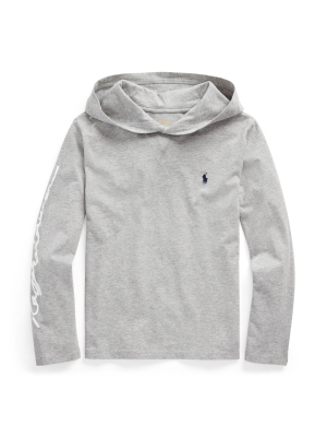 Cotton Jersey Graphic Hooded Tee