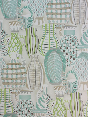 Sample Collioure Wallpaper In Aqua And Green From The Les Rêves Collection By Nina Campbell