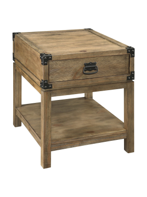 Trunk End Table Wood - Treasure Trove