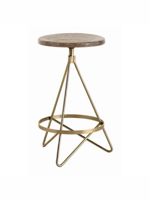 Arteriors Wyndham Wood And Iron Swivel Counter Stool