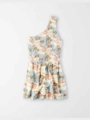 Ae Smocked One Shoulder Romper