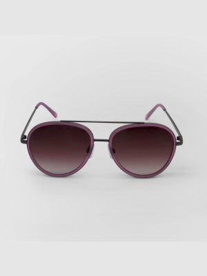 Women's Square Metal Aviator Sunglasses - Wild Fable™ Purple