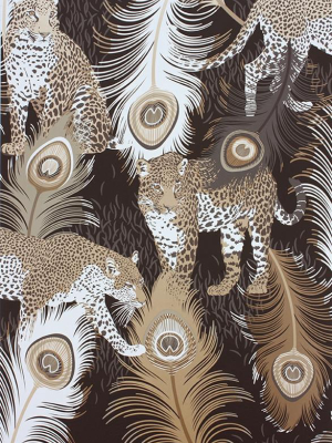 Leopardo Wallpaper In Black And Metallic By Matthew Williamson For Osborne & Little