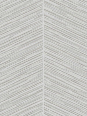 Herringbone Stripe Wallpaper In Silver And Grey From The Casa Blanca Ii Collection By Seabrook Wallcoverings