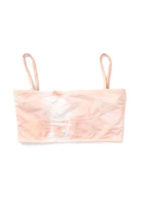 Bandeau Bikini Top In Blush Tie Dye