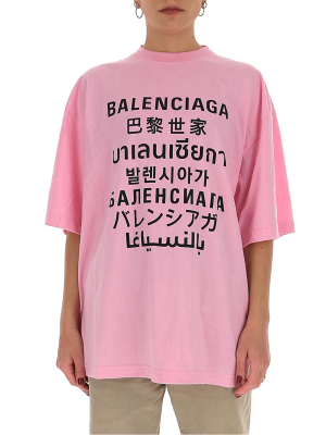 Balenciaga Languages Logo Print T-shirt